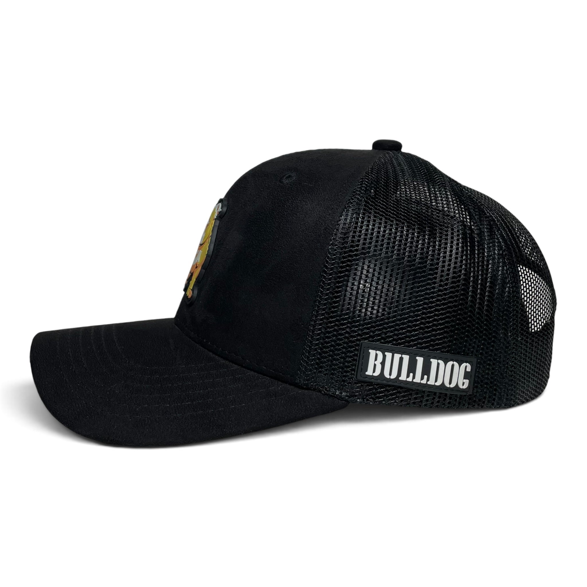 Bulldog Rubber Patch Baseball Snapback Hat with Mesh Back