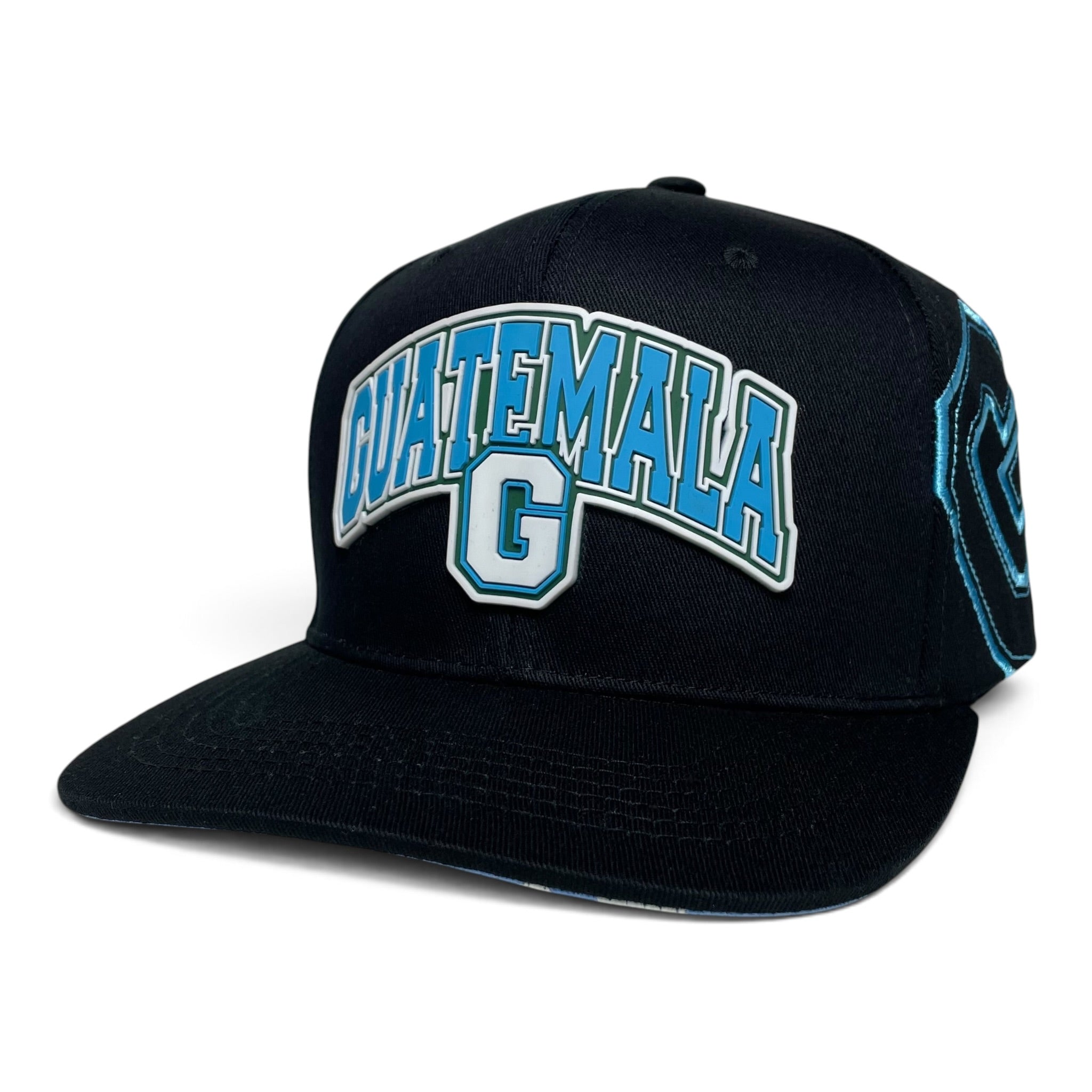 Guatemala 3D Rubber Patch Black Snapback Baseball Cap