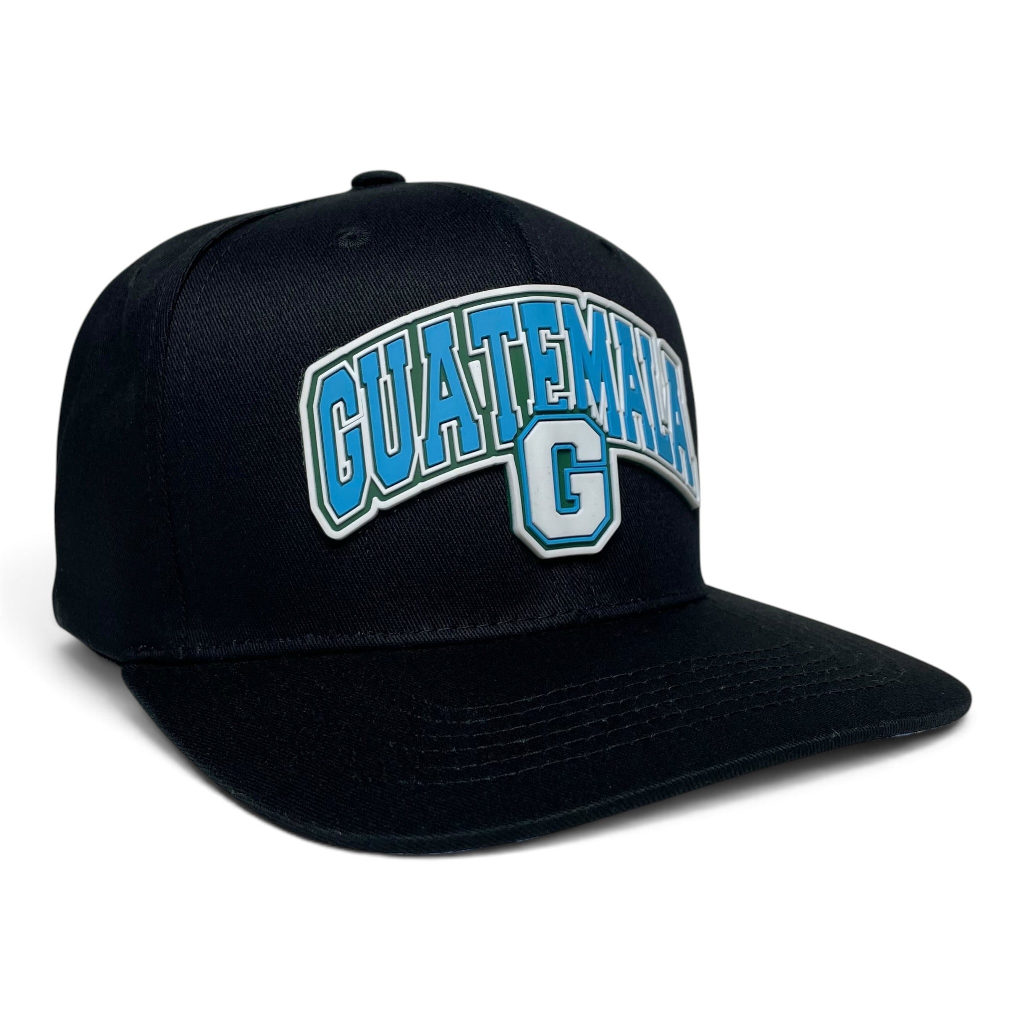 Guatemala 3D Rubber Patch Black Snapback Baseball Cap