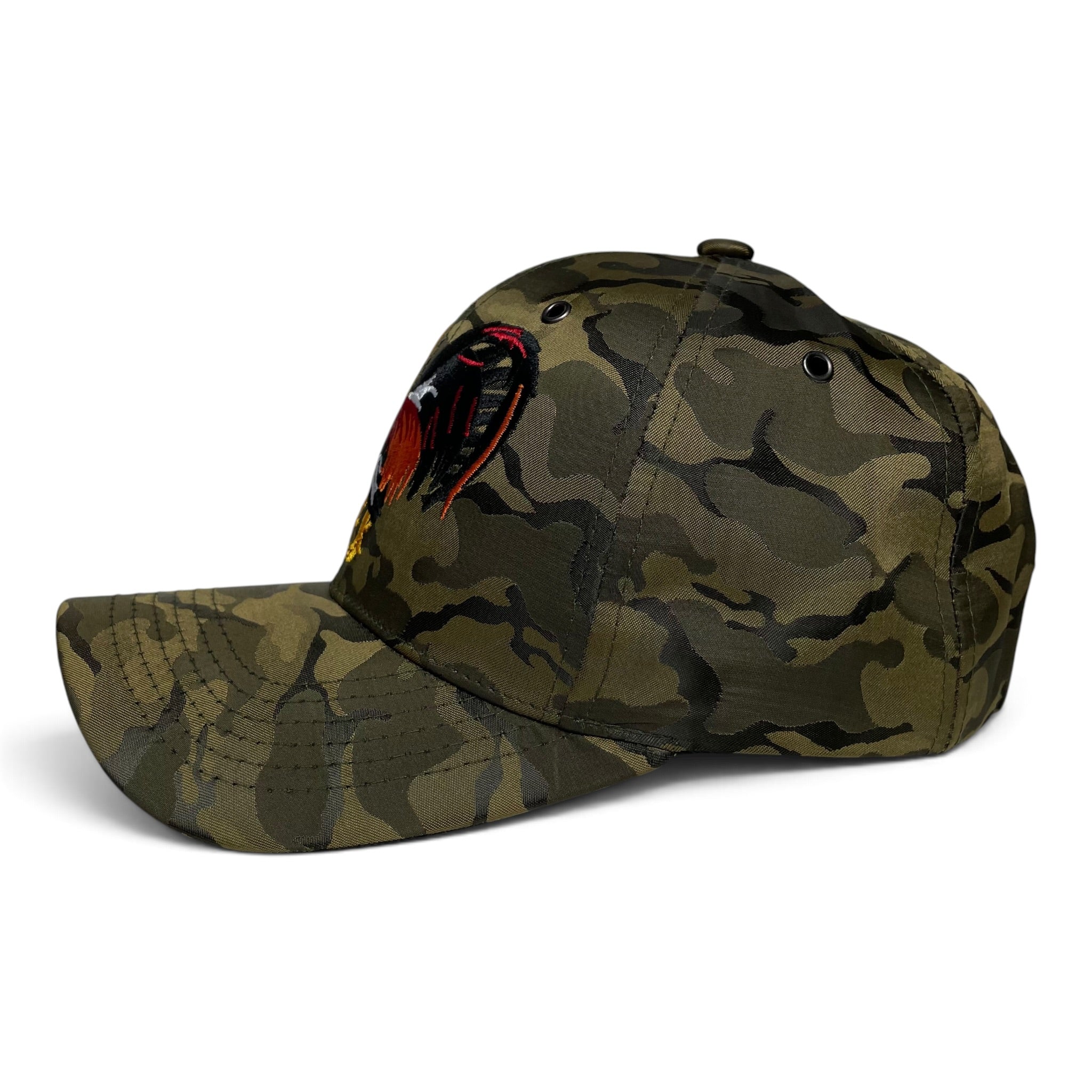 Rooster Embroidered Baseball Cap, Camo, Adjustable, Western