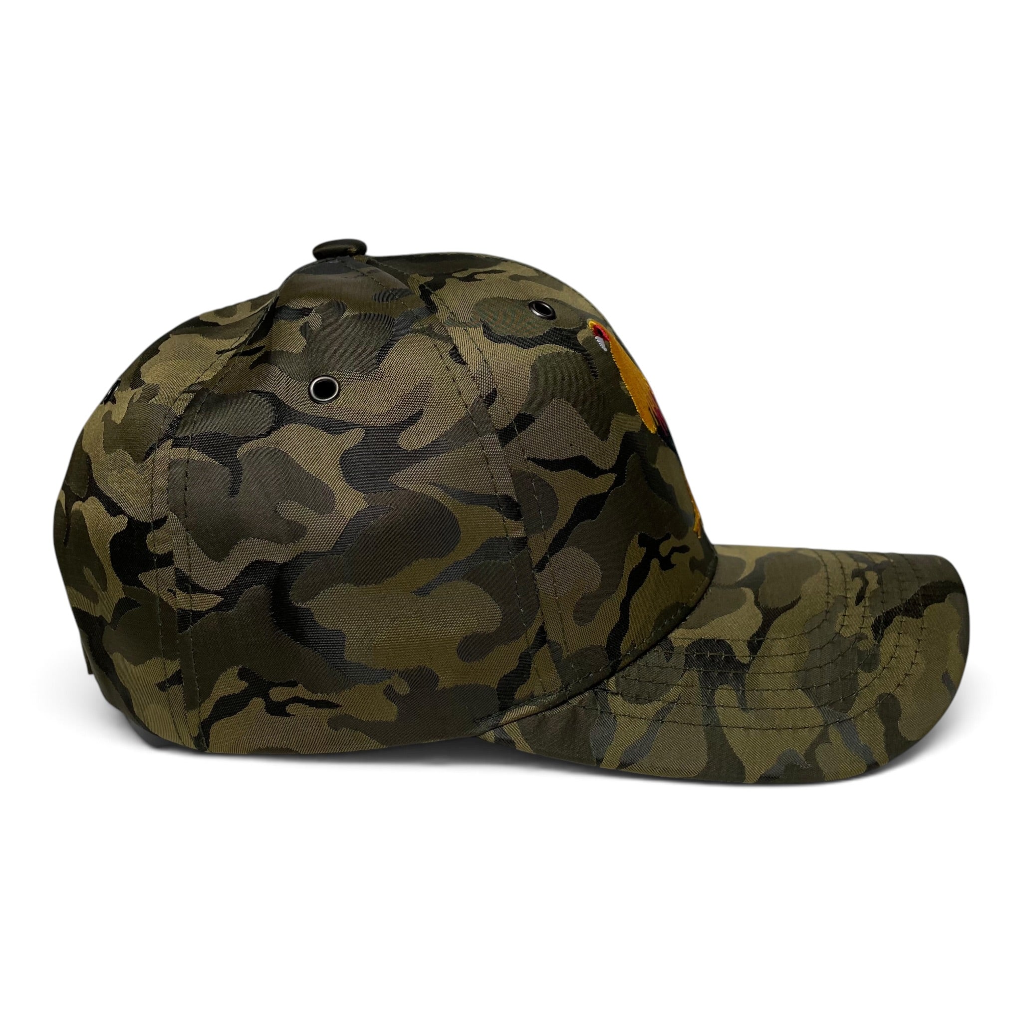 Rooster Embroidered Baseball Cap, Camo, Adjustable, Western