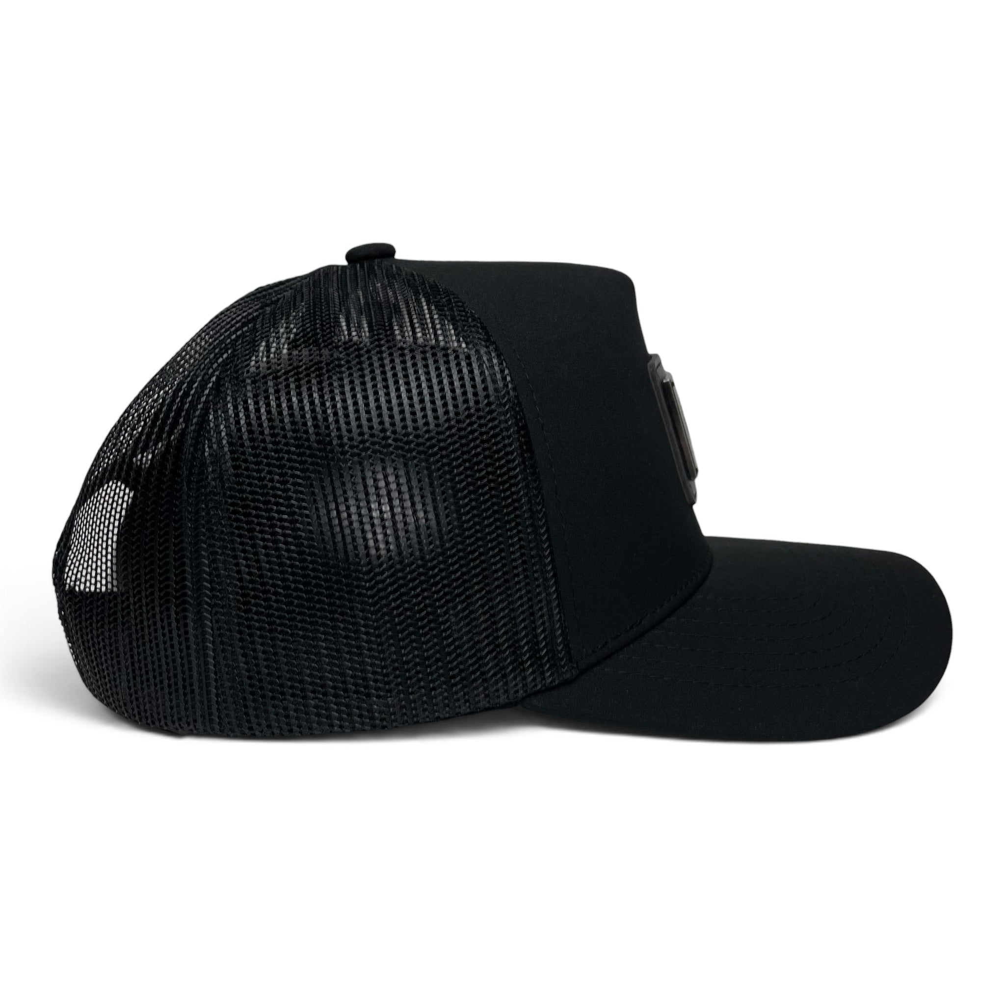 Rooster Trucker Snapback Hat Adjustable Curved Brim Black