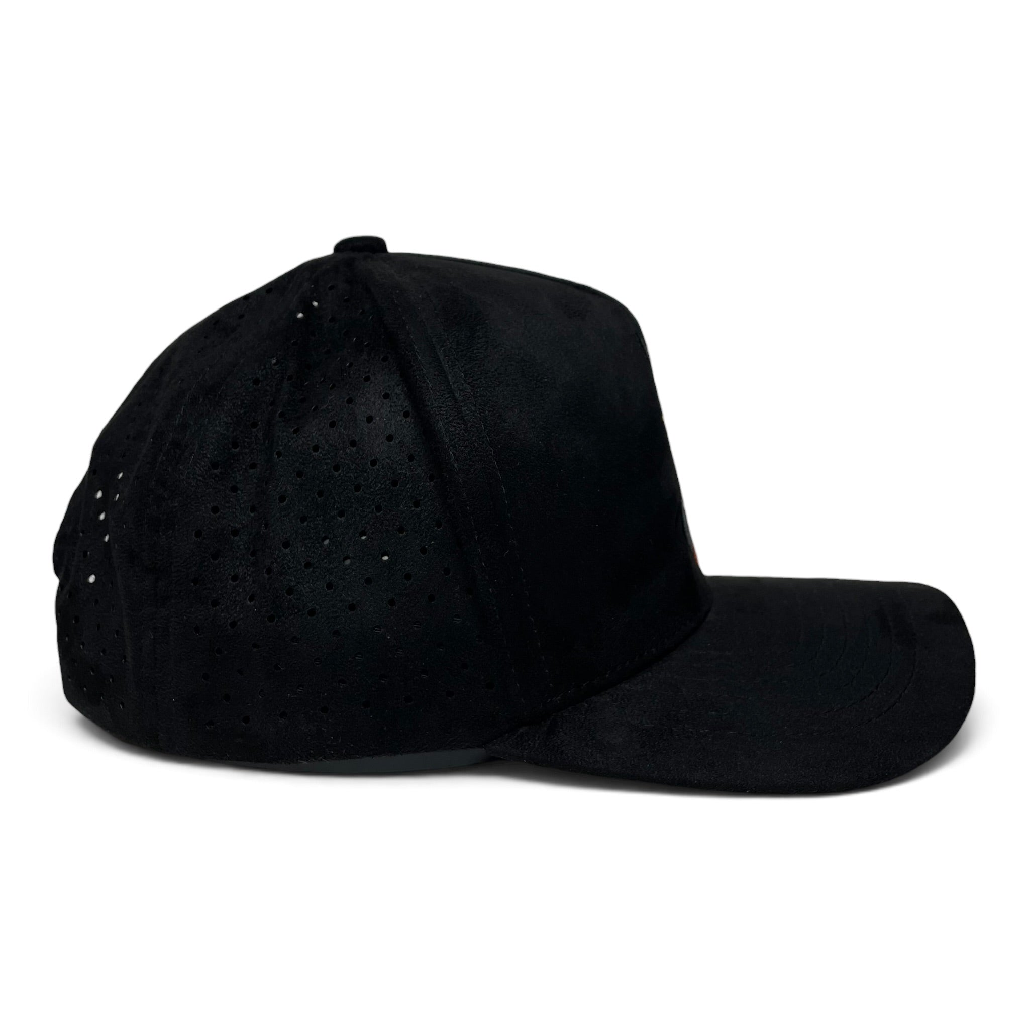 Horse Embroidered Black Suede Western Baseball Cap