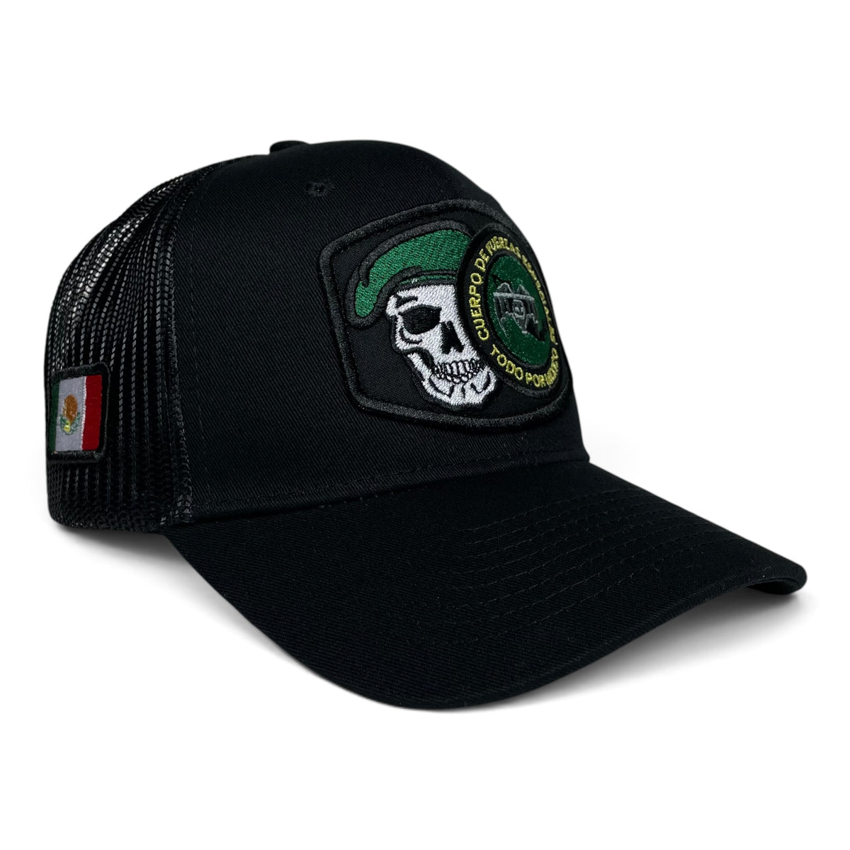 GAFES Mexico Fuerzas Especiales Camo Snapback Hat with PU Leather Brim