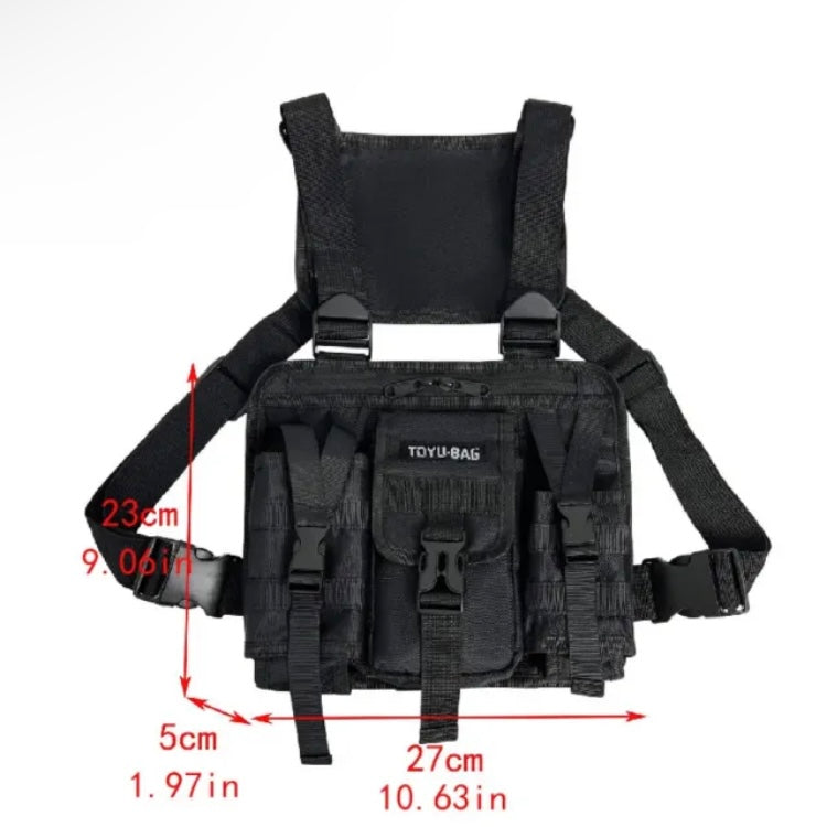 Chest Bag Unisex Tactical Vest Backpacks Sport Travel Chest Pack Black