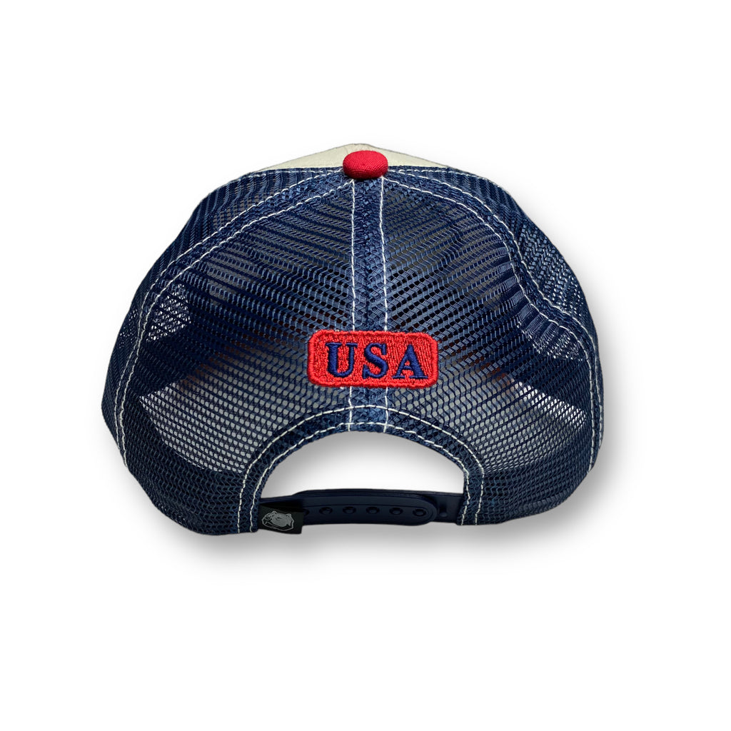 USA Eagle Flag Trucker Cap - Patriotic Hat with Printed Patch