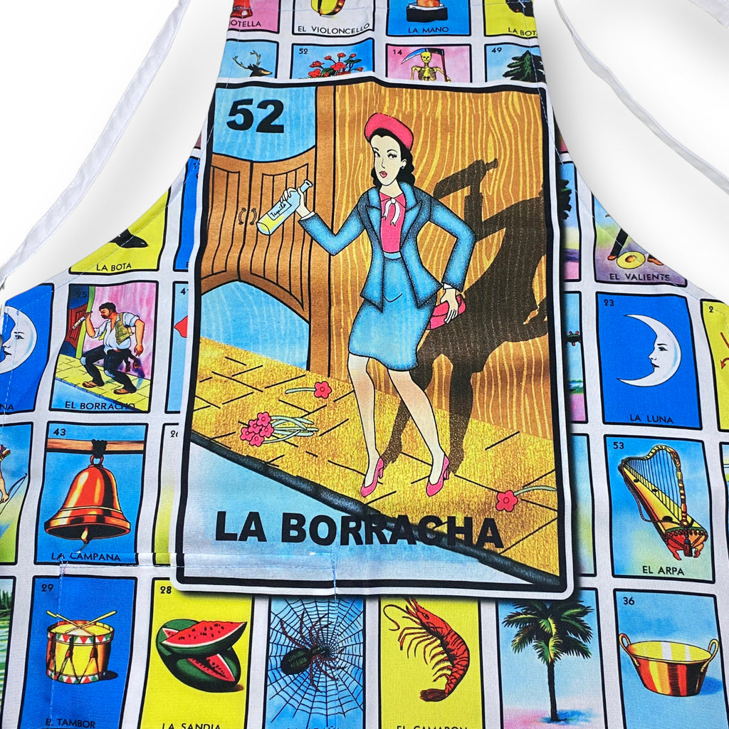 Mexican Loteria Kitchen Apron Mandil Mexicano Para Mujer