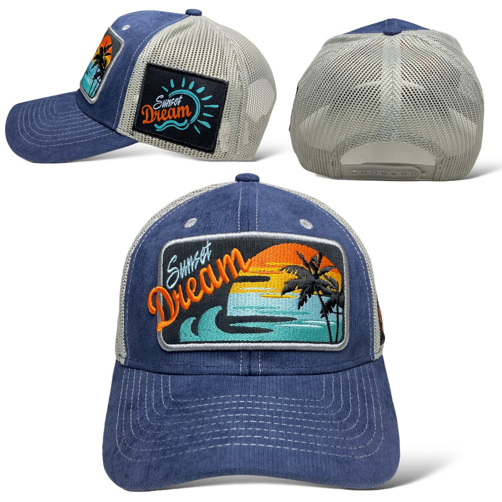 Sunset Dream Embroidered Corduroy Snapback Cap