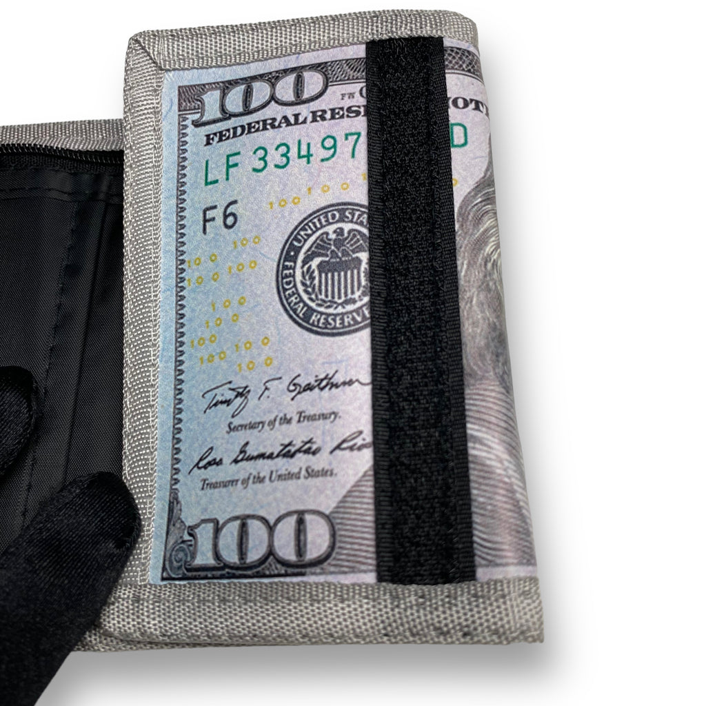 Wholesale 100 Dollar Bill Printed Trifold Wallet