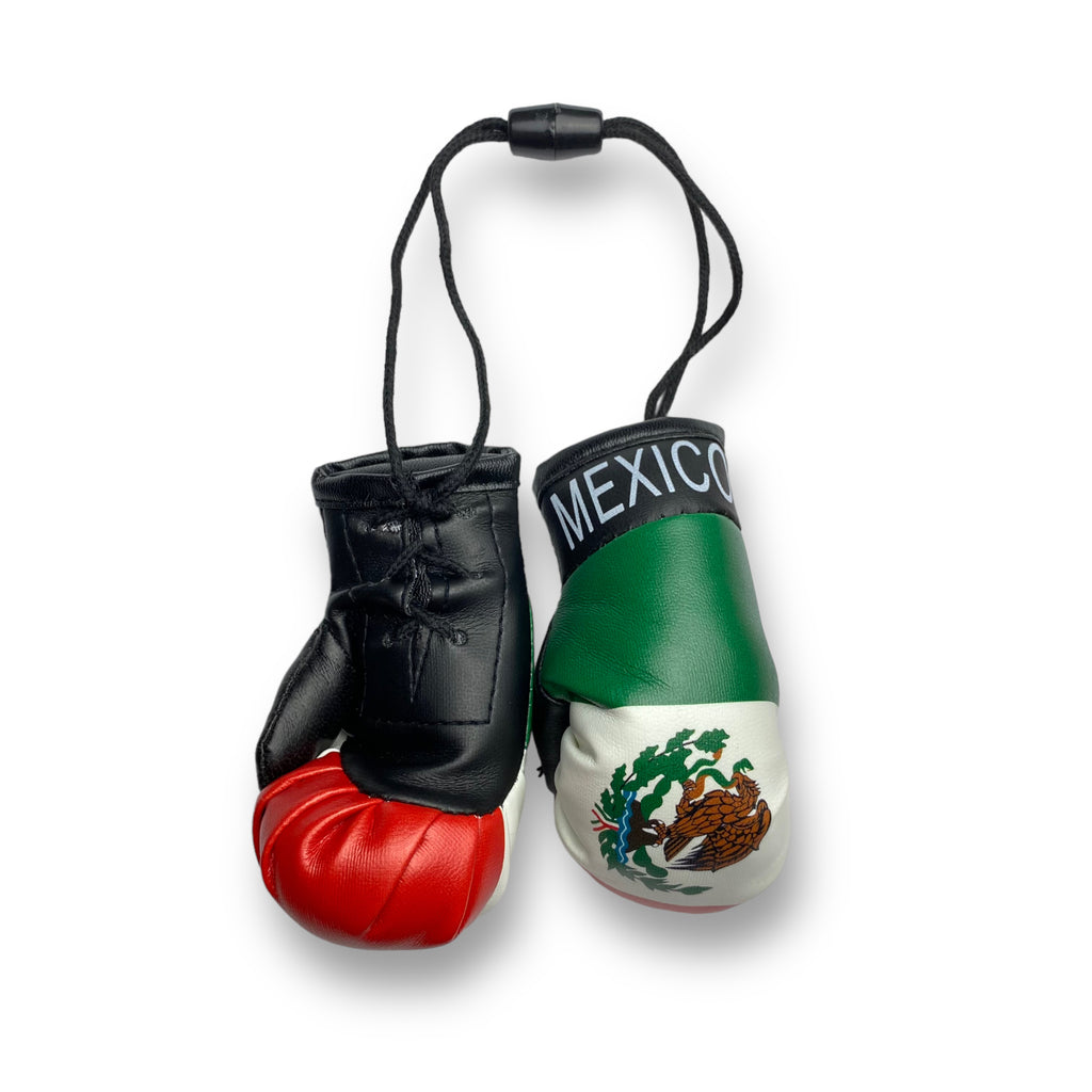 Mini Boxing Gloves with Mexico Flag - Ideal for Displaying as Car Rearview Mirror Mini Banner