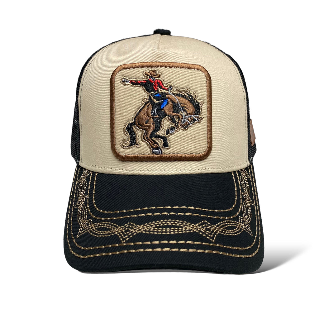 Cowboy Bucking Horse Bronc Riding Roundup Snapback Trucker Baseball Cap Hat