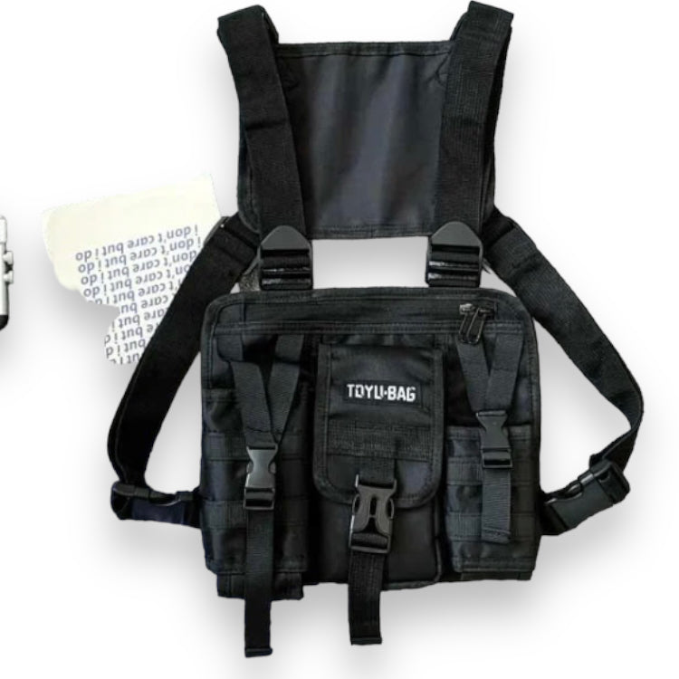 Chest Bag Unisex Tactical Vest Backpacks Sport Travel Chest Pack Black