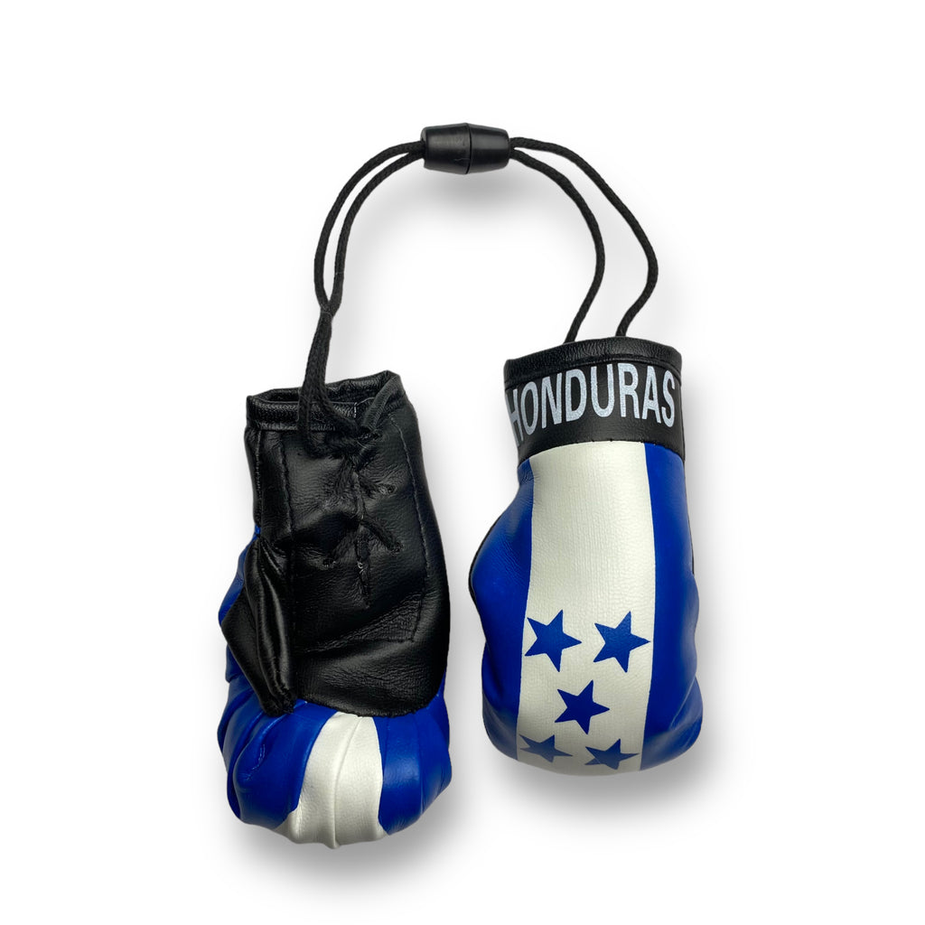 Mini Boxing Gloves with Honduras Flag - Ideal for Displaying as Car Rearview Mirror Mini Banner