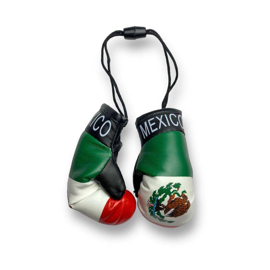 Mini Boxing Gloves with Mexico Flag - Ideal for Displaying as Car Rearview Mirror Mini Banner