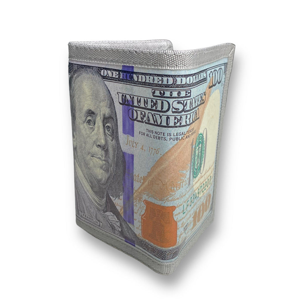 Wholesale 100 Dollar Bill Printed Trifold Wallet