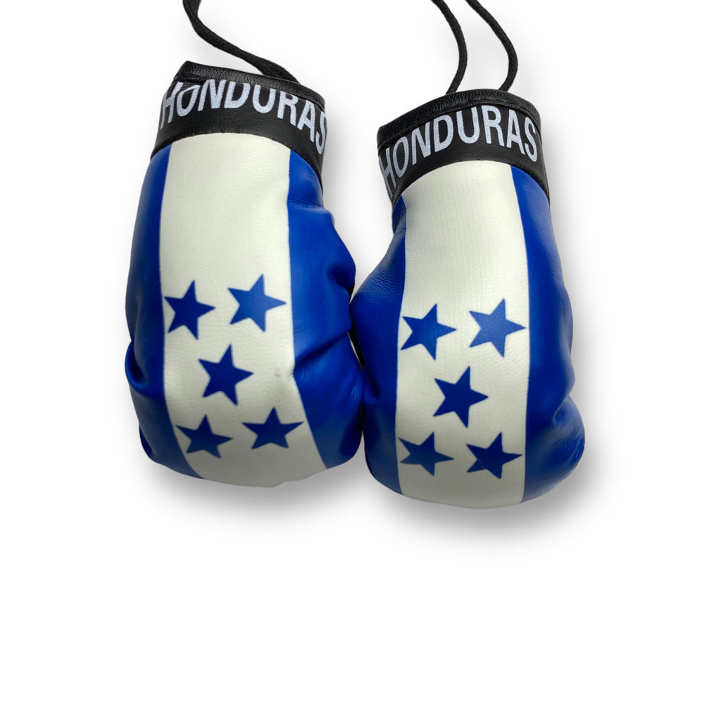 Mini Boxing Gloves with Honduras Flag - Ideal for Displaying as Car Rearview Mirror Mini Banner