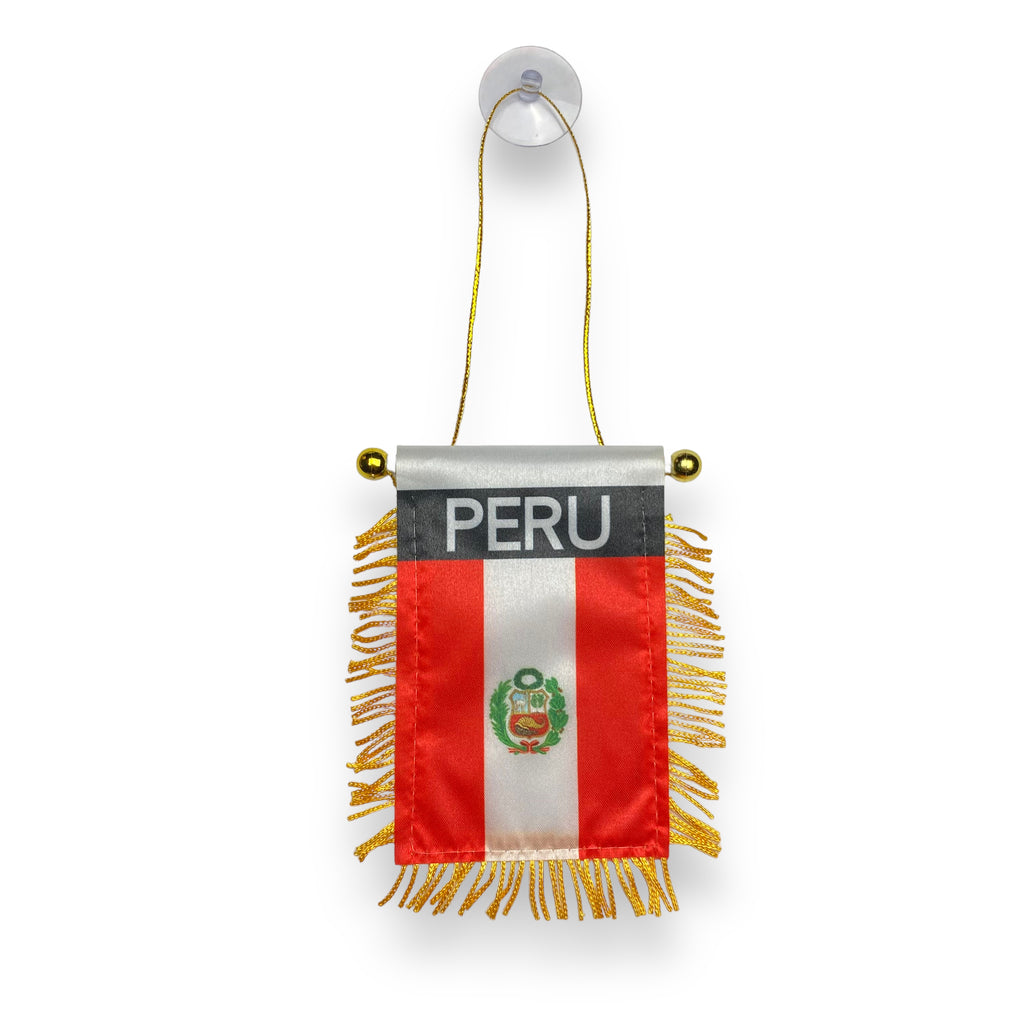 Peru Flag, Mini Banner, Car Mirror, Window