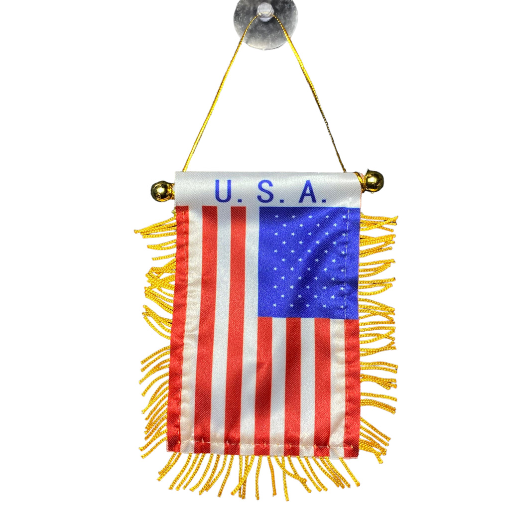 USA Flag, Mini Banner, Car Mirror, United States Window banner