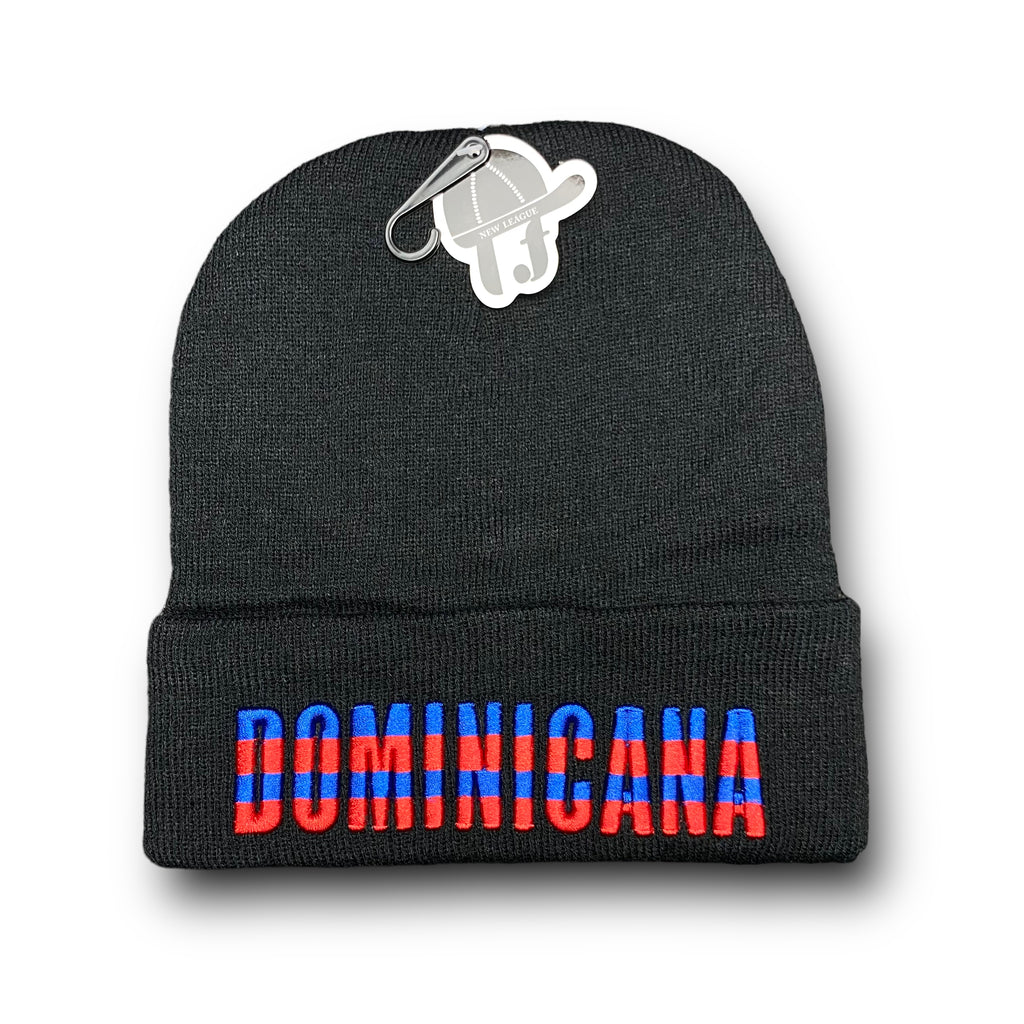 Republica Dominicana Winter Insulated Beanie Hat Front Embroidery and Back Flag Design