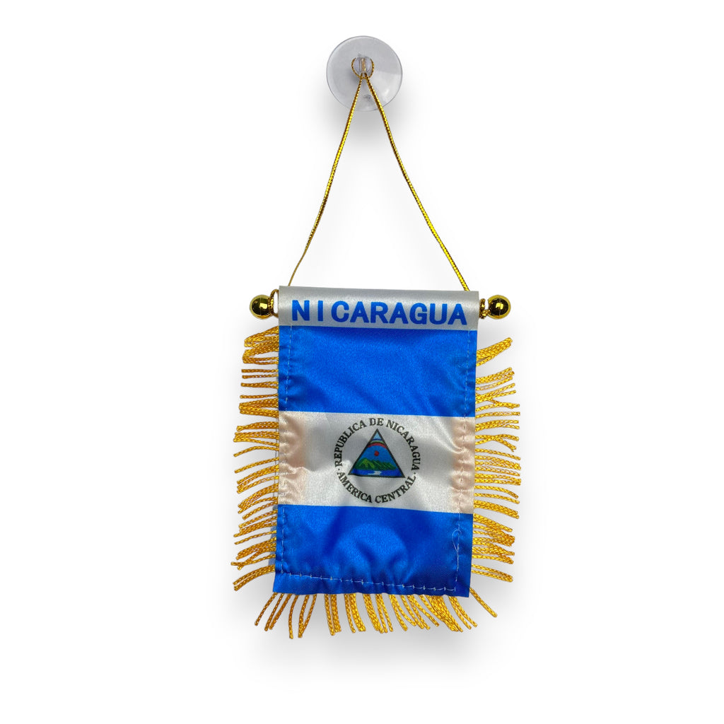 Nicaragua Flag, Mini Banner, Car Mirror, Window