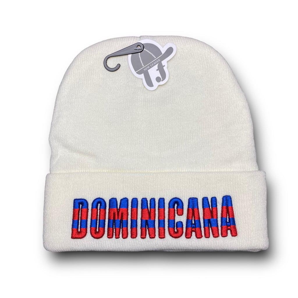 Republica Dominicana Winter Insulated Beanie Hat Front Embroidery and Back Flag Design