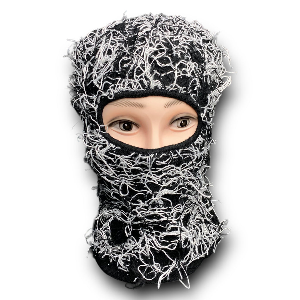 Distressed Knit Full-Face Balaclava Ski Mask: Winter Beanie Hat for Men and Women