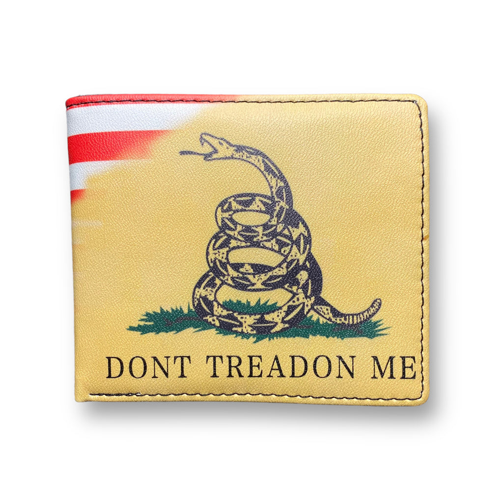 Men's Wallet Short Bi-fold Don't Tread On Me Gadsden Print Yellow NEW