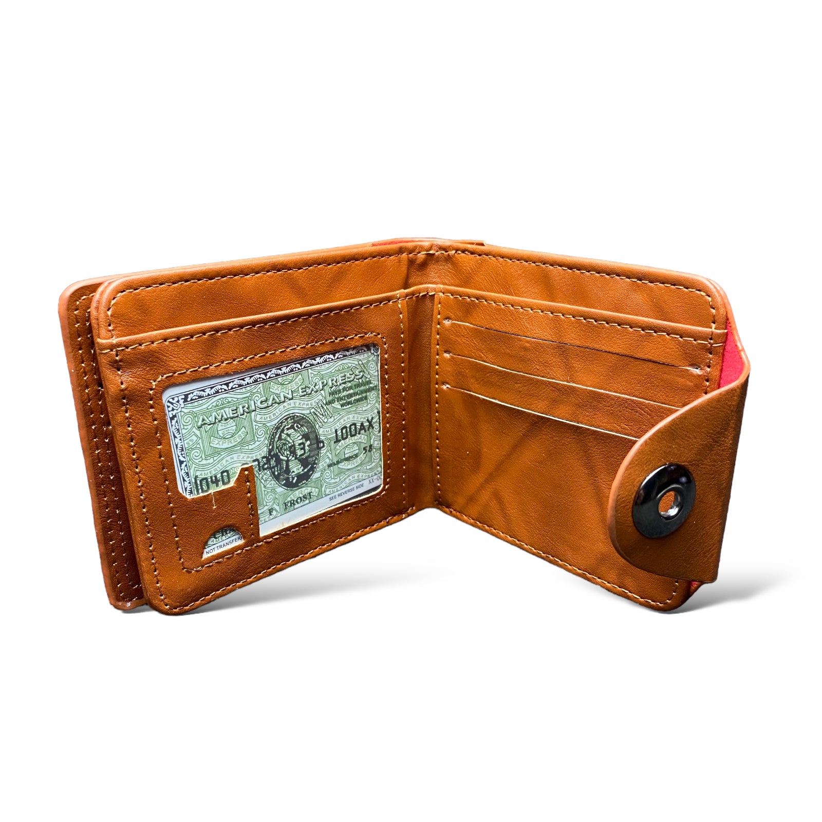 100 Dollar Bill Printed Leather Bifold Wallet Cash Card Holder