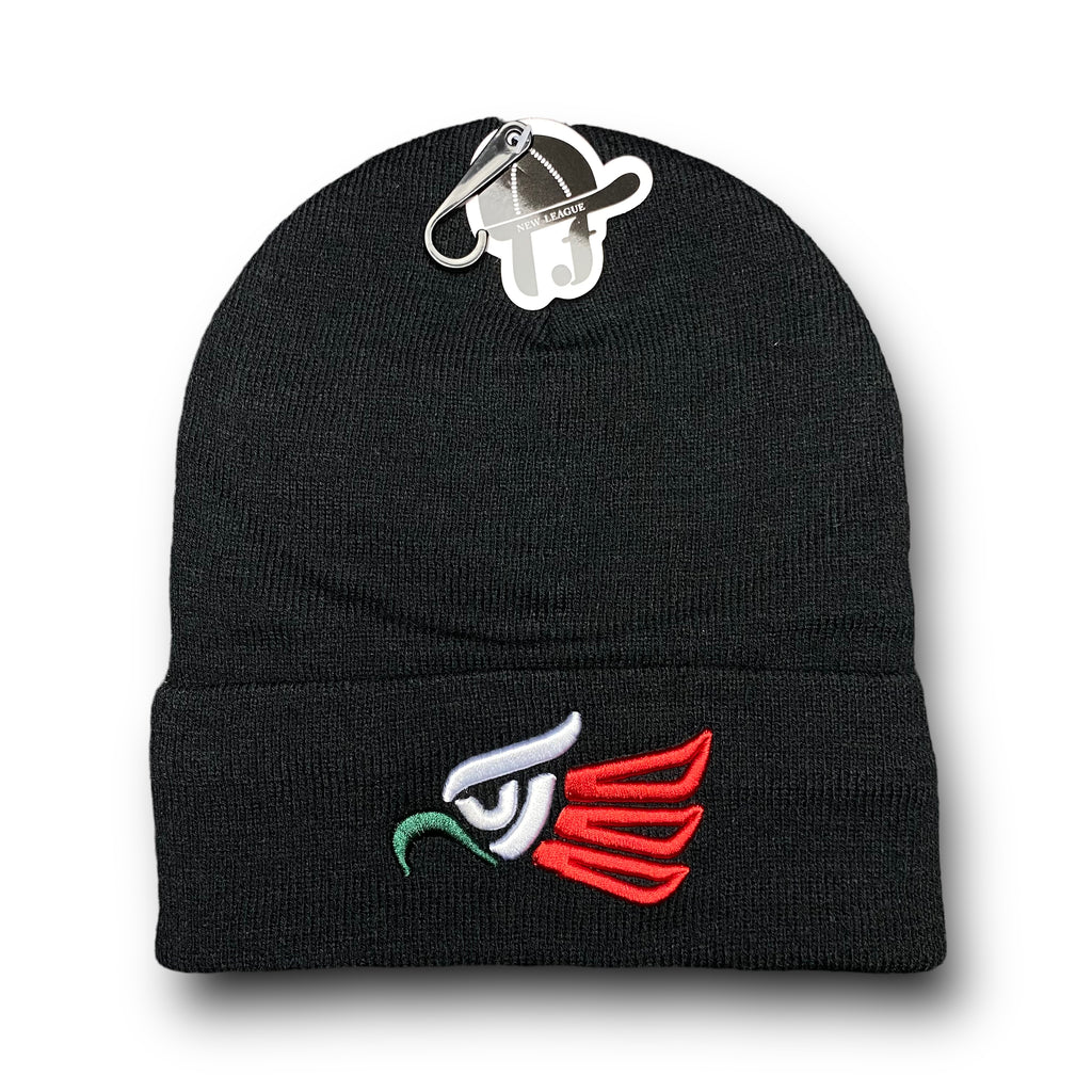 Mexico Winter Insulated Beanie Hat Front Embroidery and Back Flag Design