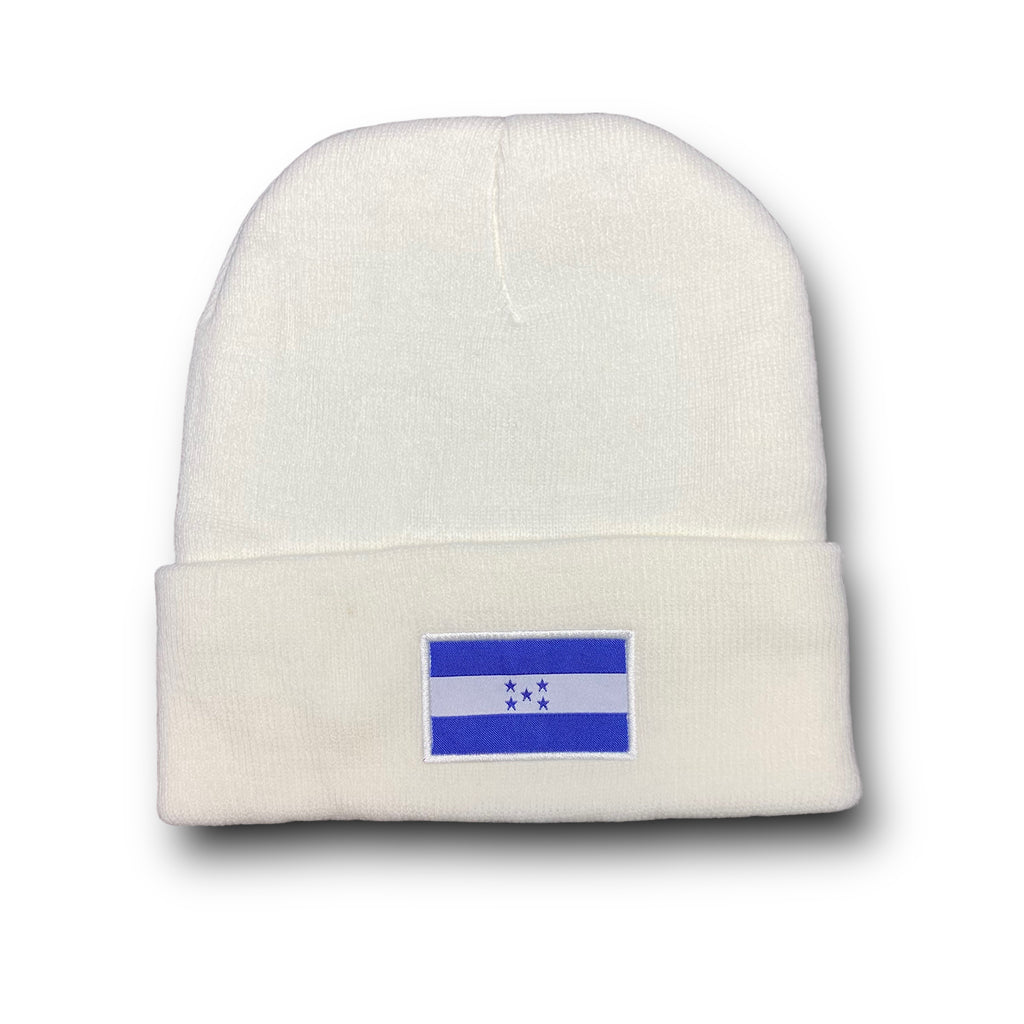 Honduras Winter Insulated Beanie Hat Front Embroidery and Back Flag Design