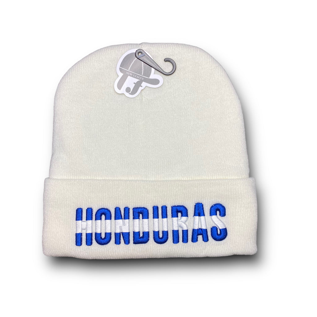 Honduras Winter Insulated Beanie Hat Front Embroidery and Back Flag Design