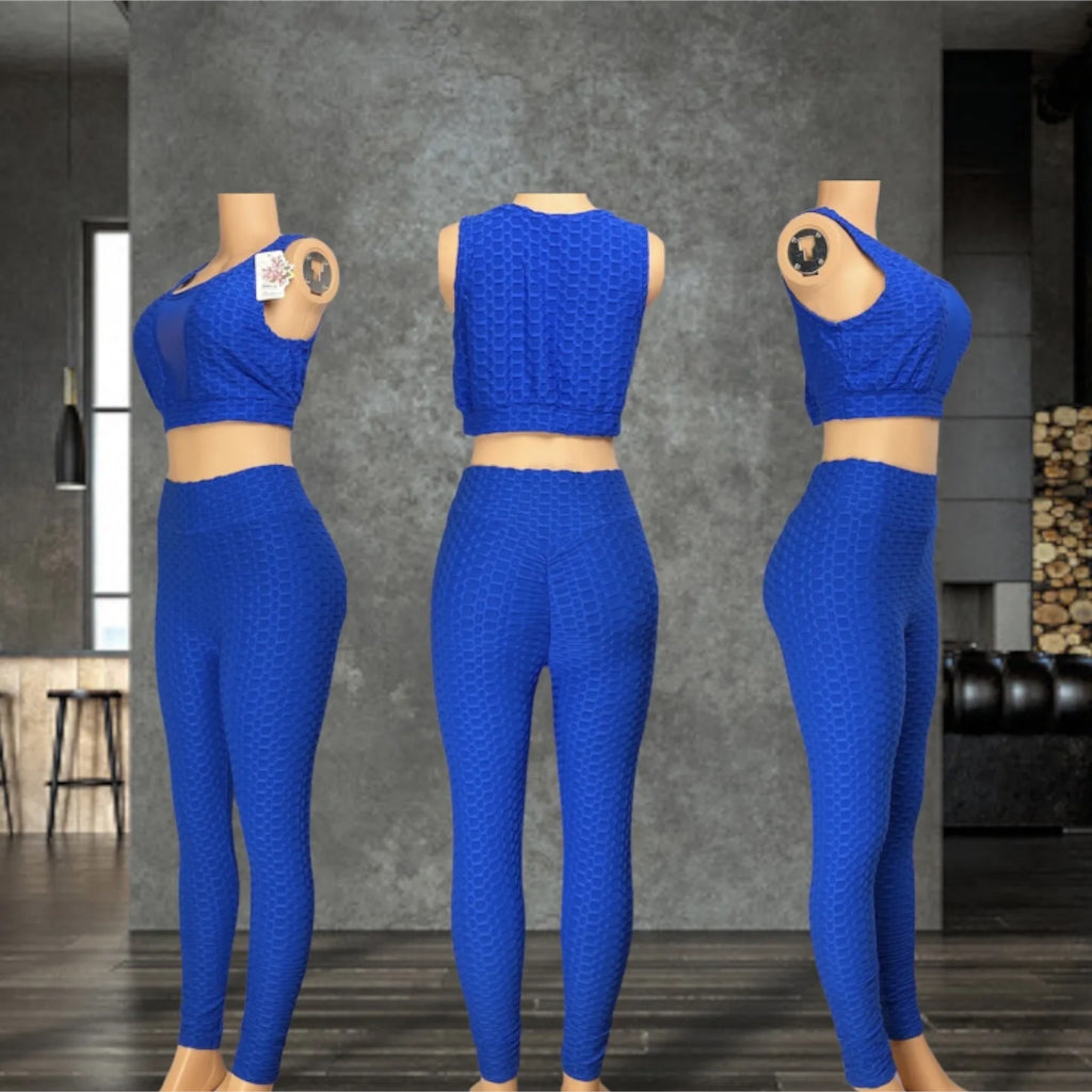 Deep v Neck Sleeveless Crop Top Sexy Butt Lifting Leggings Outfit set for Women