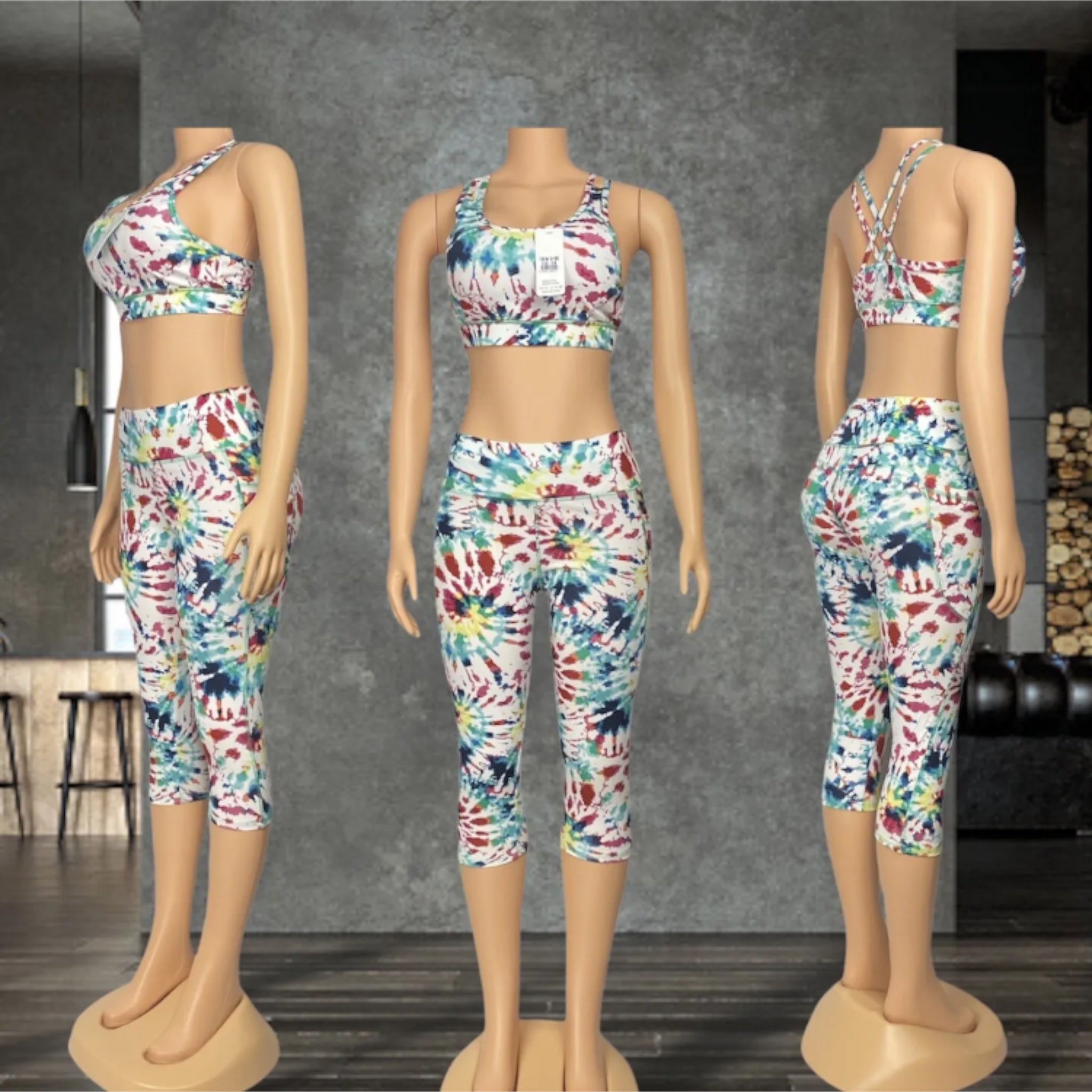 Legging Set Women's Yoga, Workout, Gym, Running, jogging Top & Capri Legging Set