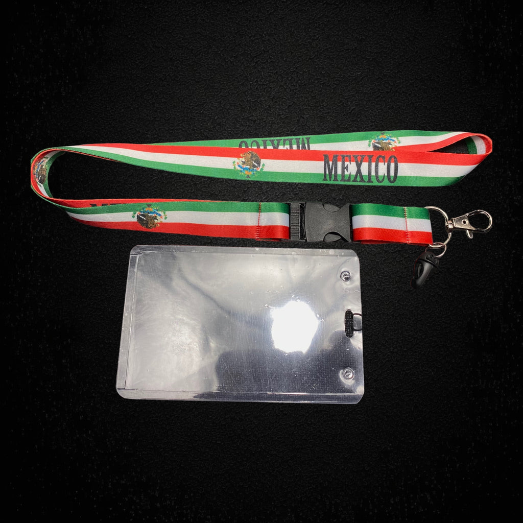 Mexico Flag Lanyard Keychain ID Holder