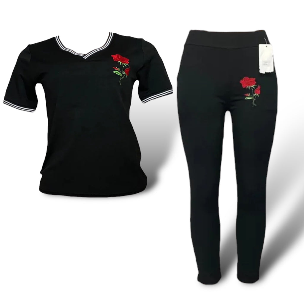 Two Piece Top and Leggings Outfit Set for Women