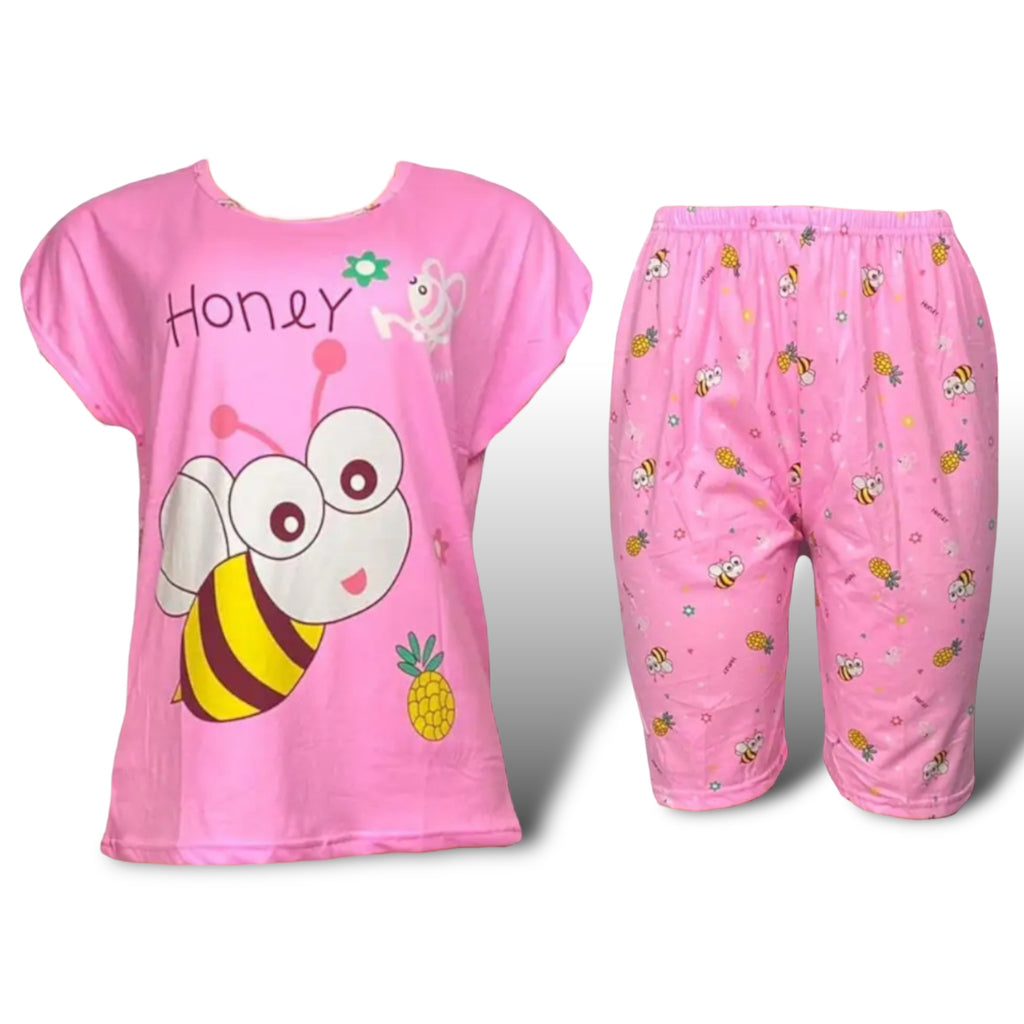 Short Sleeve T-shirt and Shorts Pajamas Home wear Sleepwear Nightwear for Women