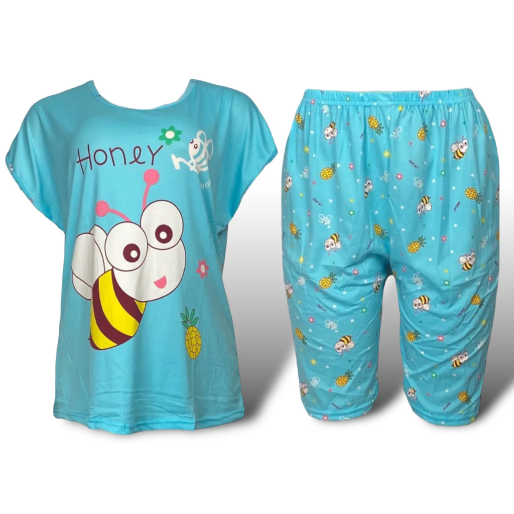 Short Sleeve T-shirt and Shorts Pajamas Home wear Sleepwear Nightwear for Women