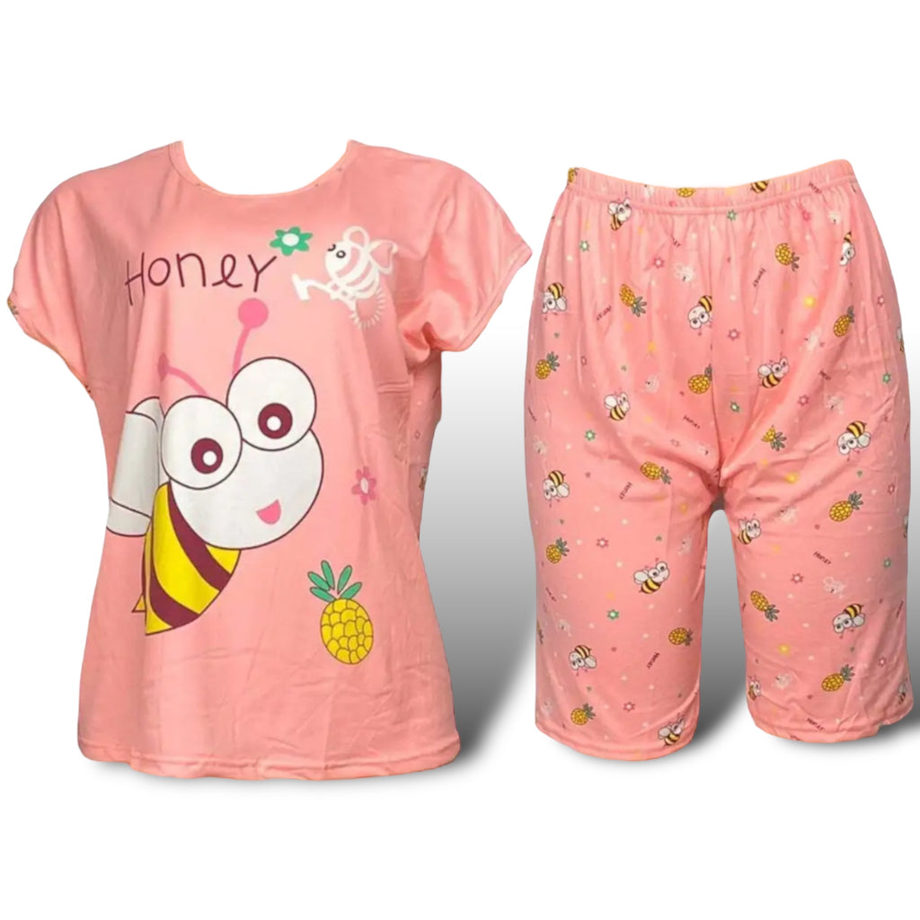 Short Sleeve T-shirt and Shorts Pajamas Home wear Sleepwear Nightwear for Women