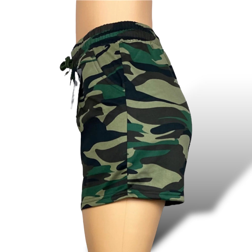 Camo Shorts with Pockets for Women