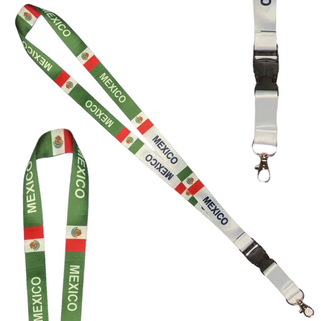 Mexico Flag Lanyard Keychain Mexican Flag Key Holder