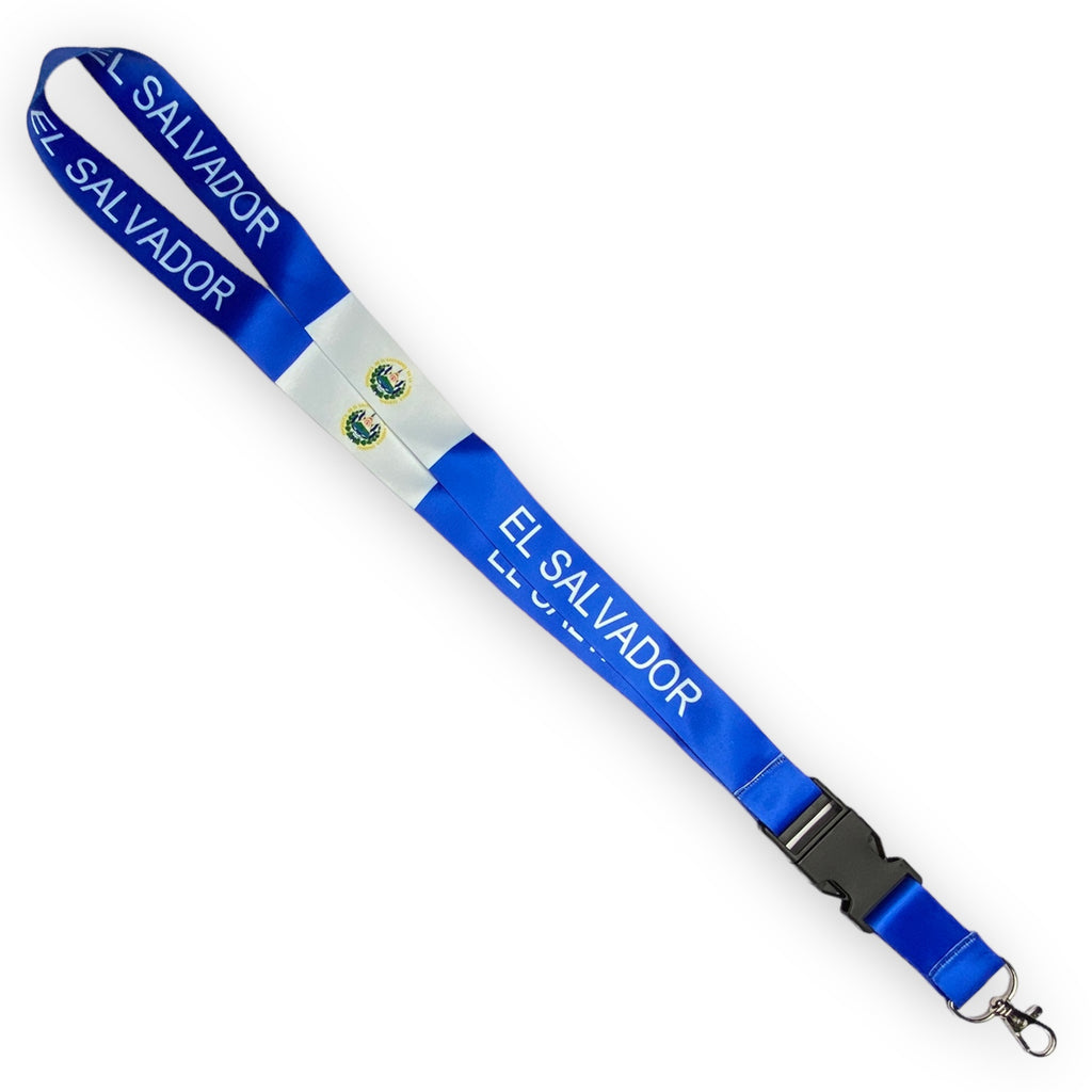 El Salvador Flag Lanyard Keychain ID Holder Neck Strap Lanyards