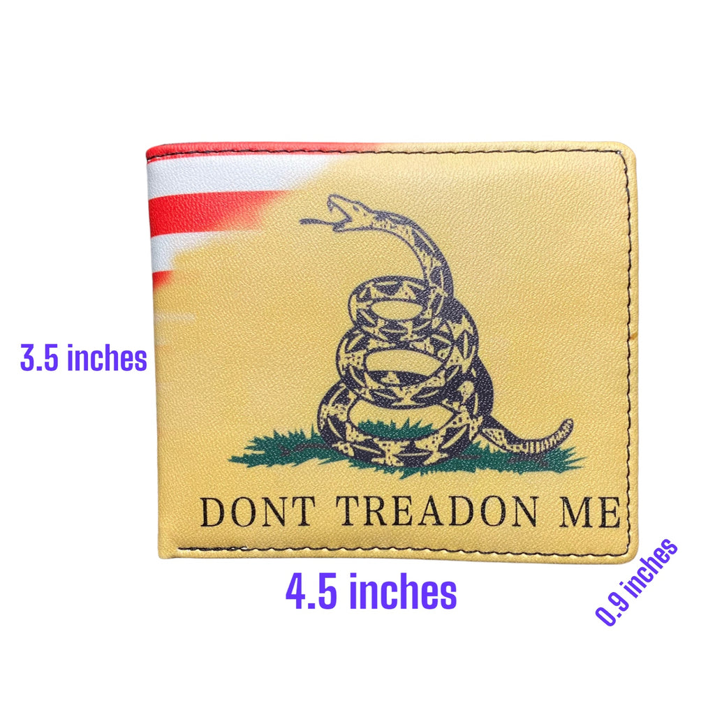 Men's Wallet Short Bi-fold Don't Tread On Me Gadsden Print Yellow NEW