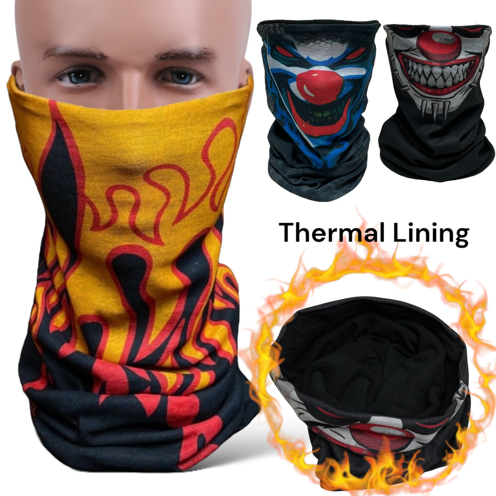 Clown Face Design Winter Thermal Balaclava, Warm Neck Gaiter Face Mask Unisex