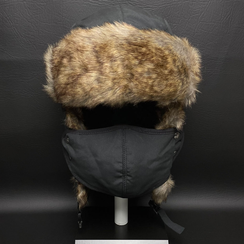 Winter Fur Ear Flap Hat Trapper Chic Russian Trooper Ski Cap Face Mask