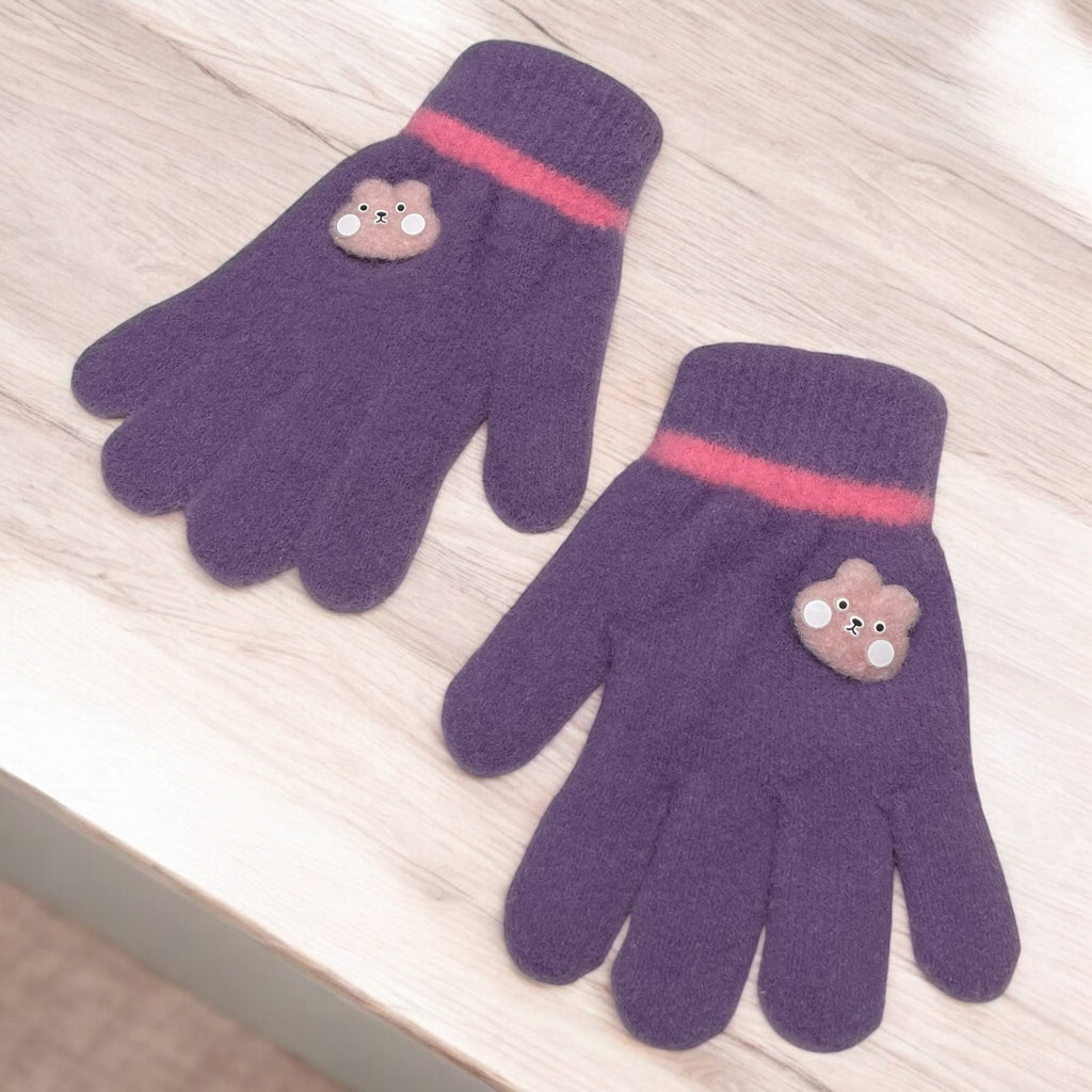 Girls Winter Plush Gloves Ages 5-9 – Warm, Cozy, and Soft Design