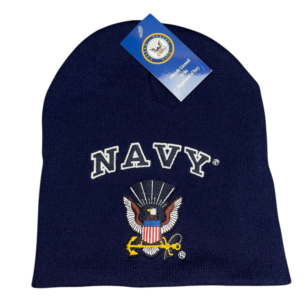 US Navy Licensed Eagle Logo Winter Beanie Embroidered Warm Hat