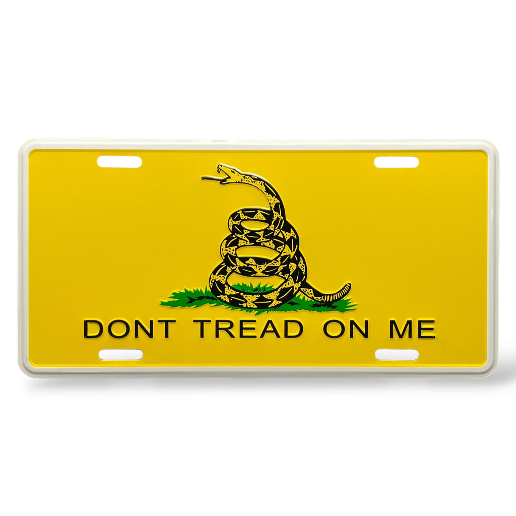 Don't Tread on Me Gadsden Flag License Plate Metal Tag for Cars and Trucks