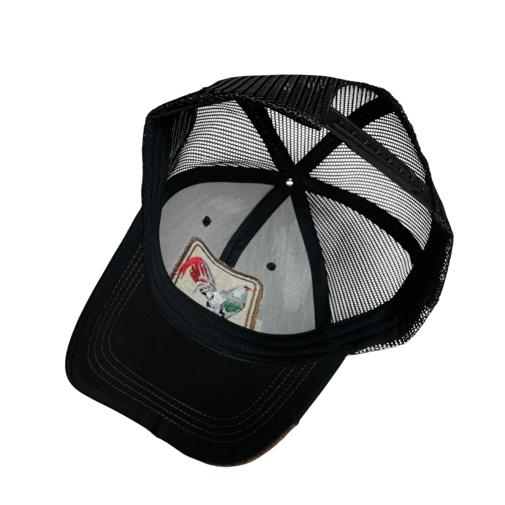 Mexico Rooster Embroidered Trucker Hat – Curved Bill, Mesh Back, Adjustable