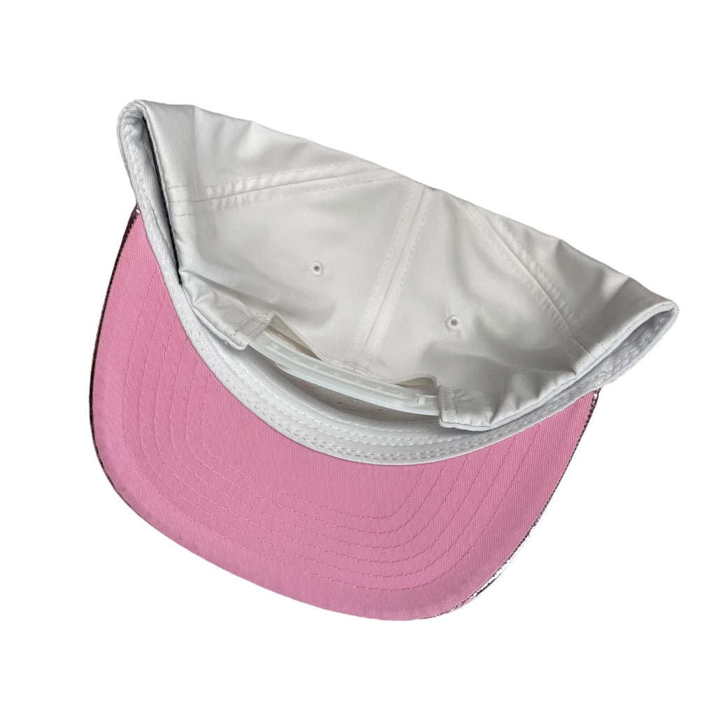 Women’s Hecho en Mexico Baseball Cap – Pink Vinyl Snapback Hat with Eagle Logo