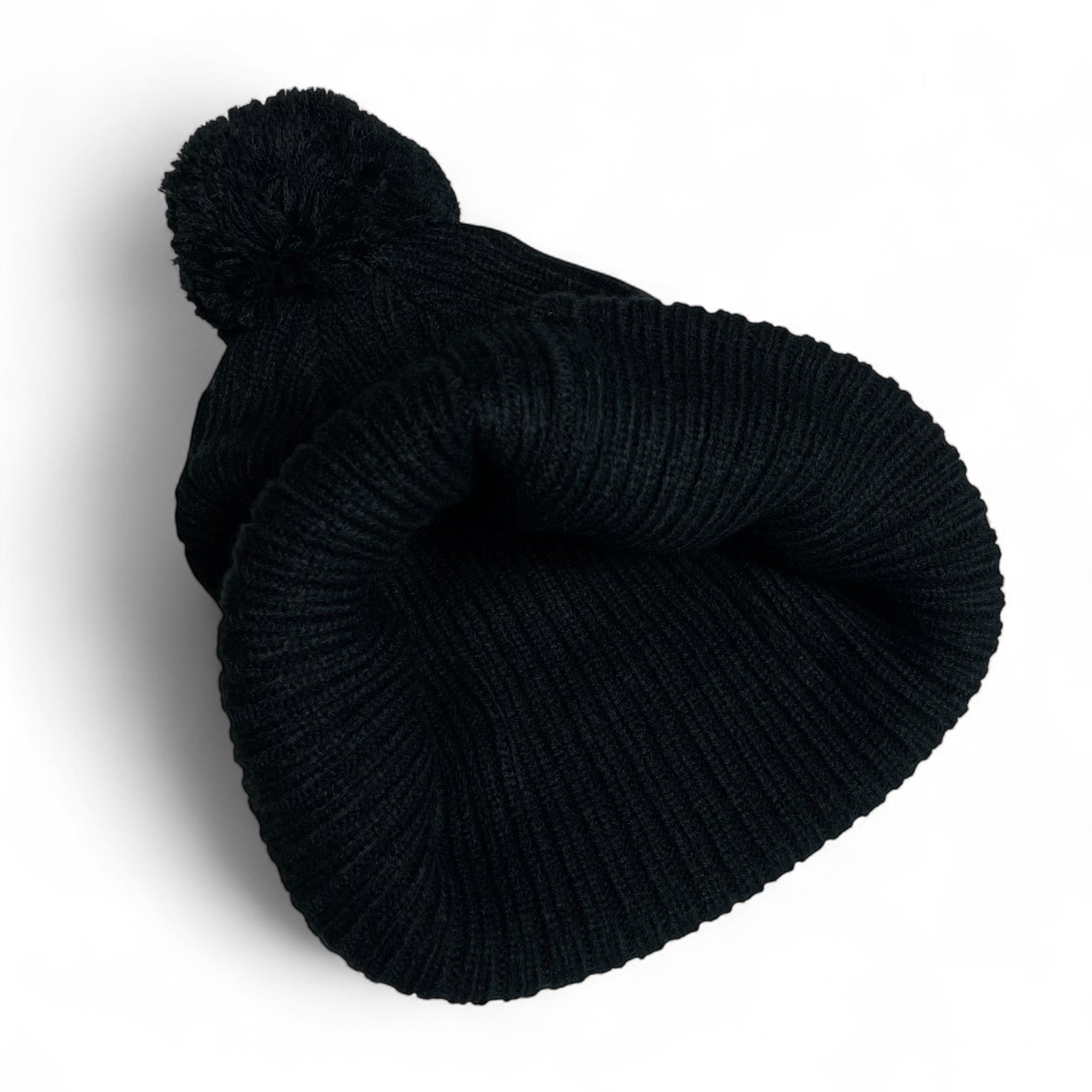 Gorro de Invierno Negro con Parche de Cuero Águila de México
